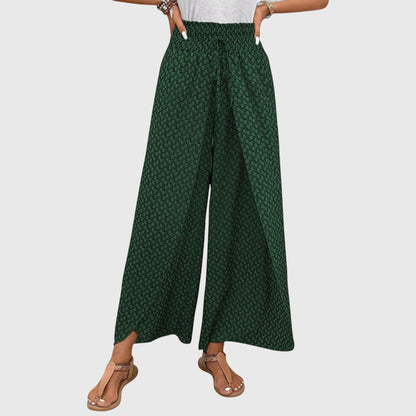 Stylish Palazzo Pants for Women Wide-Leg Printed Smocked-Waist