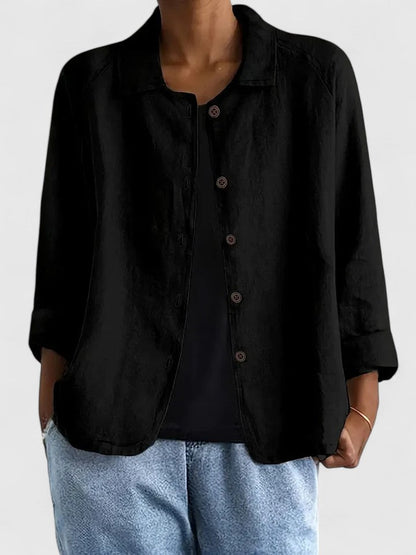 Stylish Jacket for Women Button-Front Collared Long-Sleeve