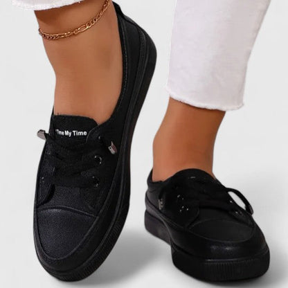 Comfortable Sneakers for Women Canvas Lace-Up Low-Top