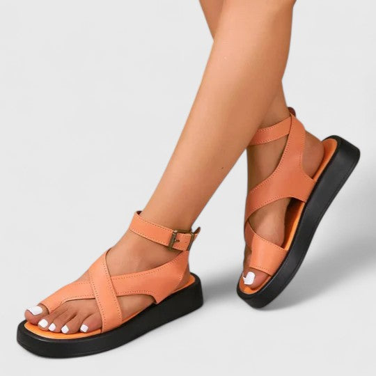 Elegant Sandals for Women Crisscross-Strap Ankle-Buckle