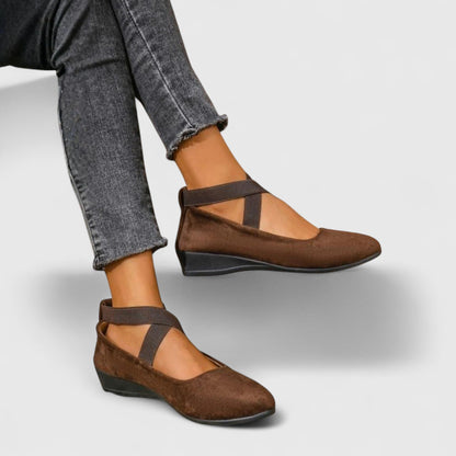 Stylish Ballet Flats for Women Crisscross Ankle-Strap Round-Toe