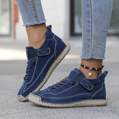 Comfortable Sneakers for Women Lace-Up Velcro-Strap