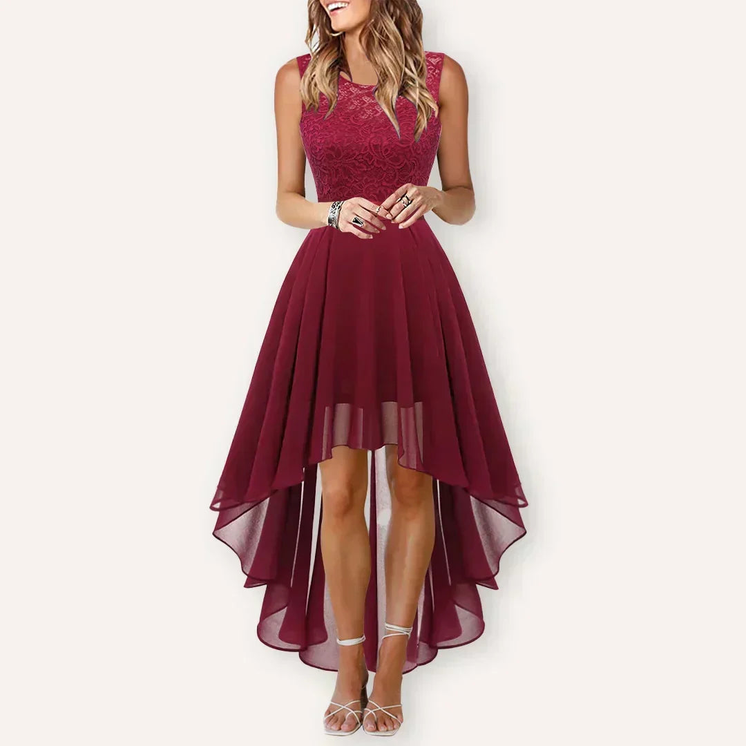 Elegant High-Low Dress for Women Sleeveless