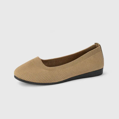 Comfortable Ballet Flats for Women Knit Slip-On Round-Toe