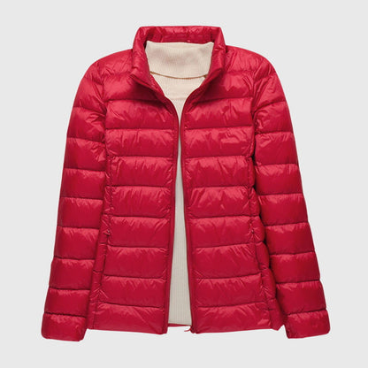 Comfortable Puffer Jacket for Women Hooded Quilted Long-Sleeve