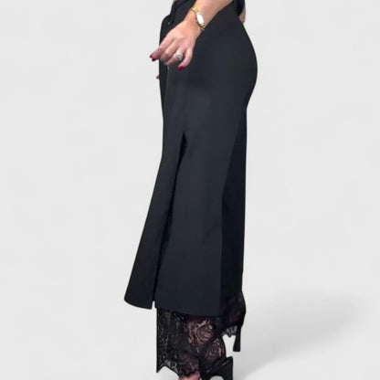Elegant Wide-Leg Pants for Women Tie-Waist Lace-Trim
