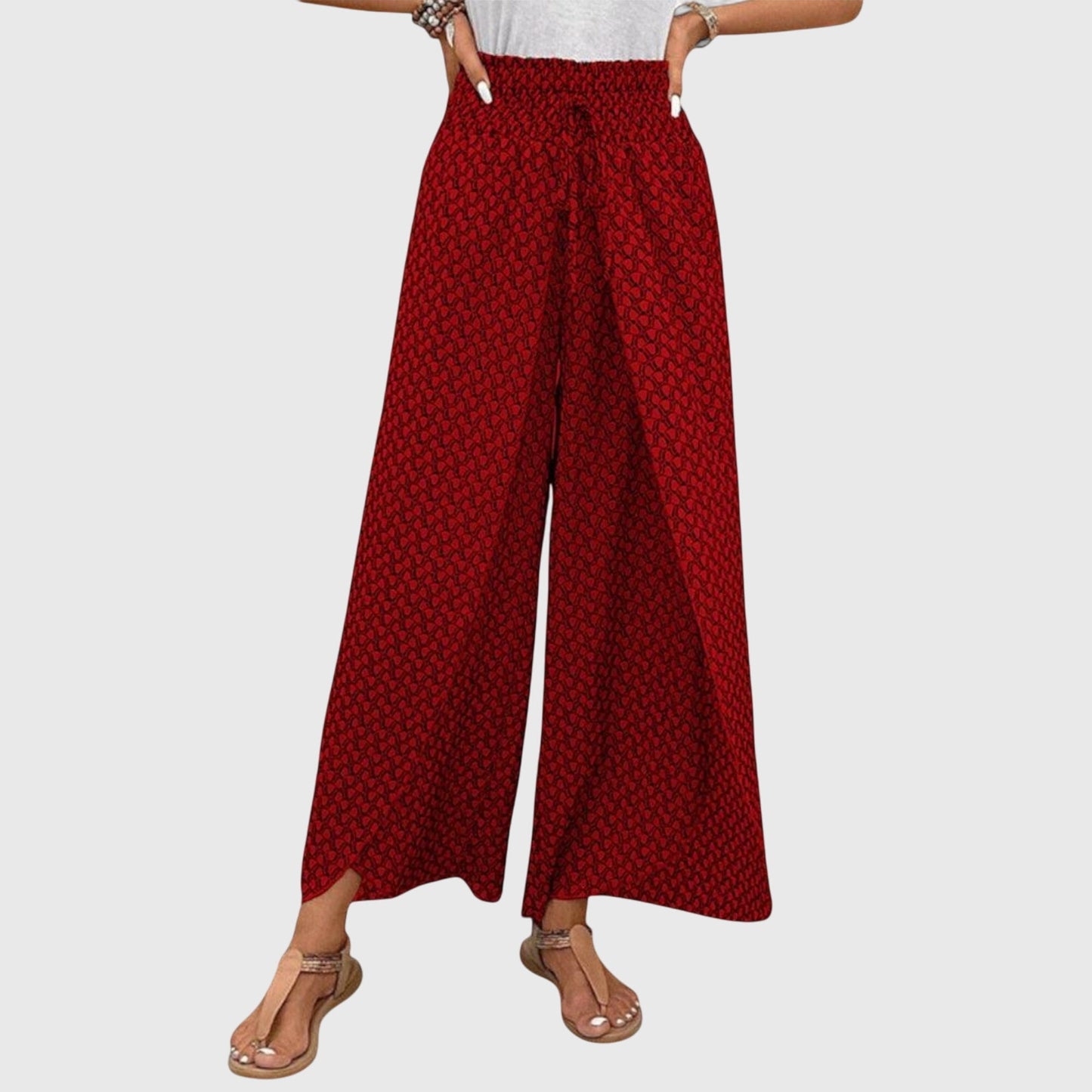 Stylish Palazzo Pants for Women Wide-Leg Printed Smocked-Waist
