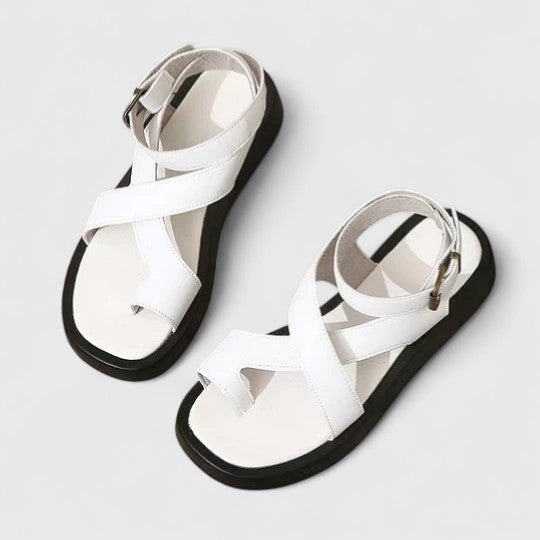 Elegant Sandals for Women Crisscross-Strap Ankle-Buckle
