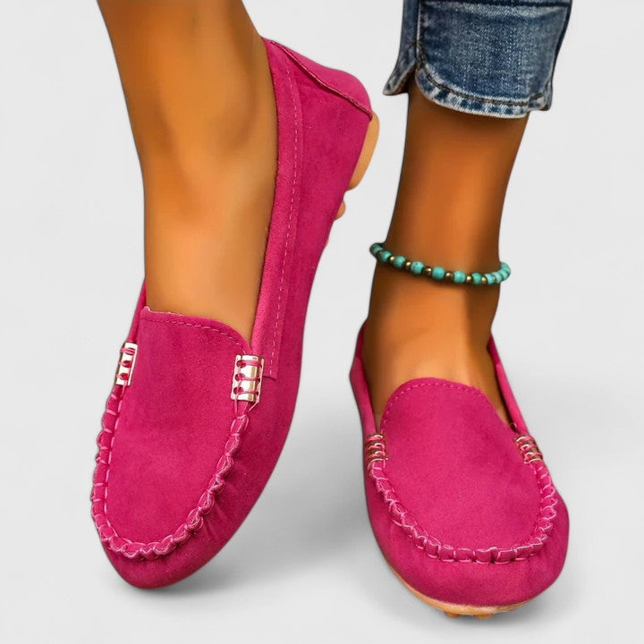 Stylish Loafers for Women Suede Moc-Toe Slip-On