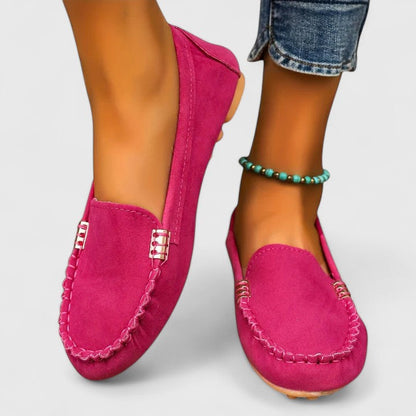 Stylish Loafers for Women Suede Moc-Toe Slip-On