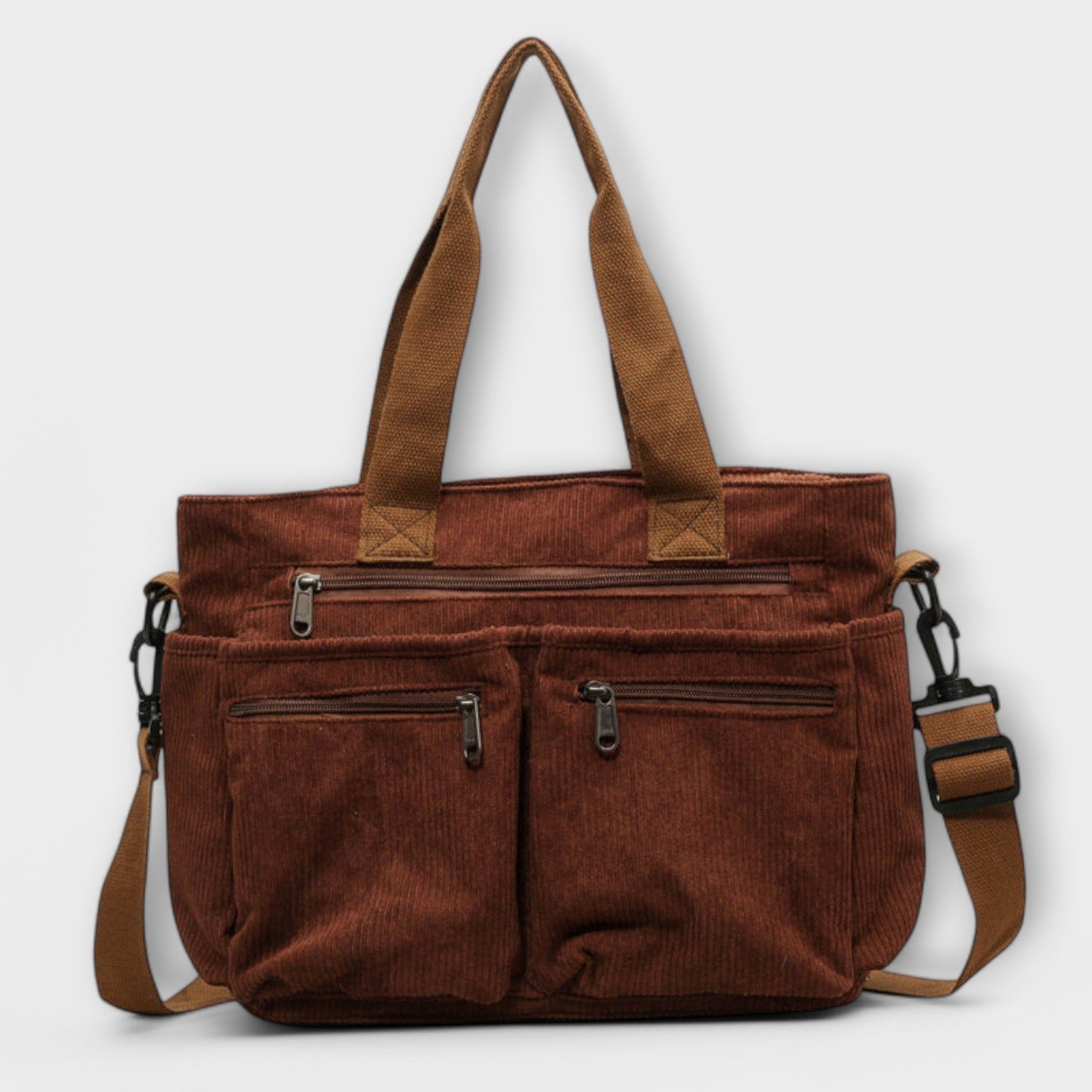 Elegant Tote Bag for Women Multi-Pocket Corduroy