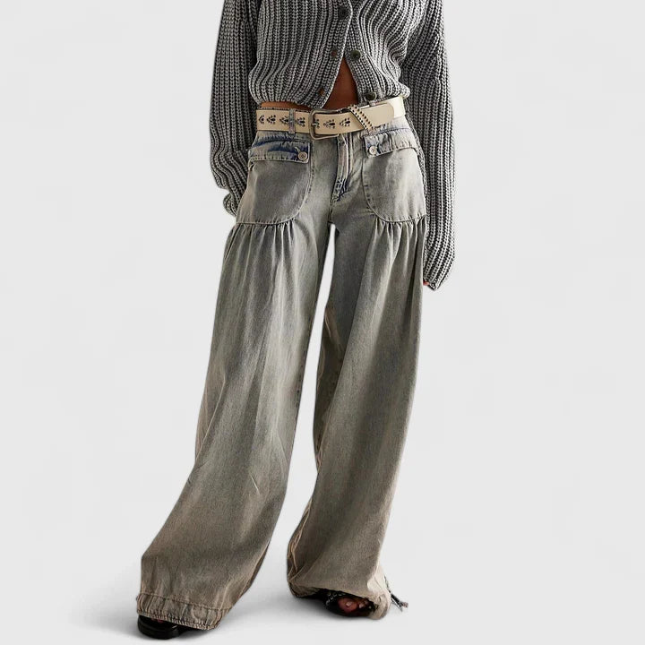 Elegant Harem Pants for Women Cargo-Pocket Cinched-Ankle