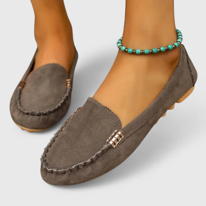 Stylish Loafers for Women Suede Moc-Toe Slip-On