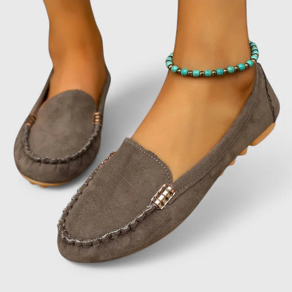 Stylish Loafers for Women Suede Moc-Toe Slip-On