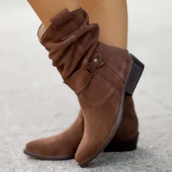 Comfortable Ankle Boots for Women Slouchy Suede