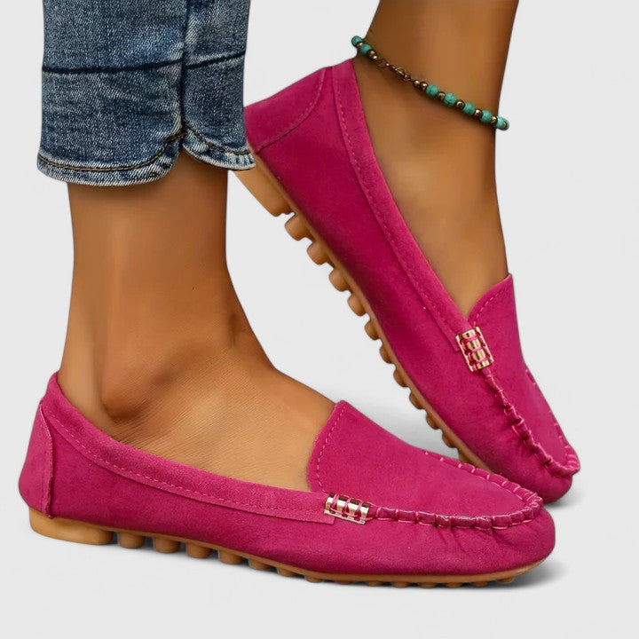 Stylish Loafers for Women Suede Moc-Toe Slip-On