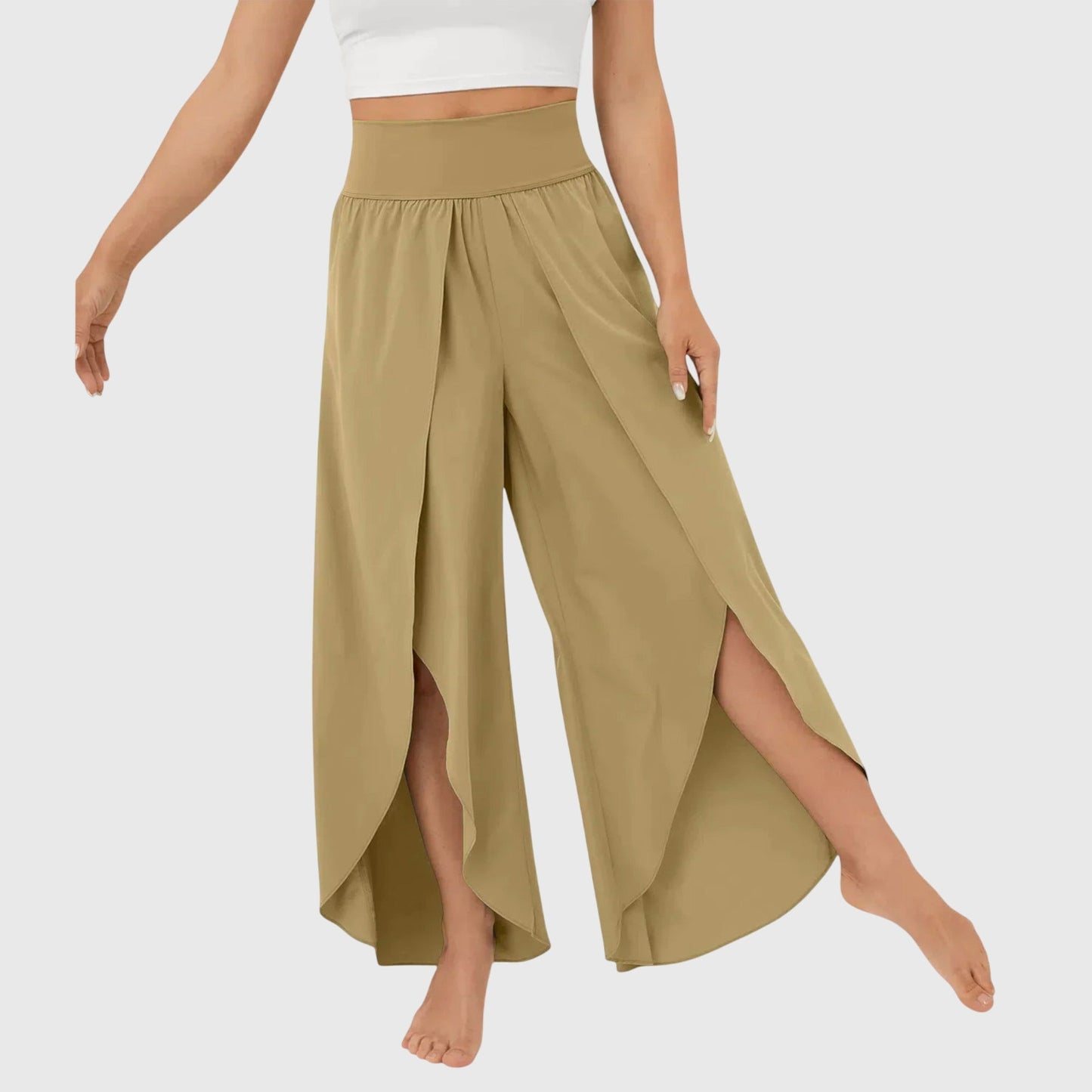 Effortless Wide-Leg Pants for Women High-Waist Side-Slit