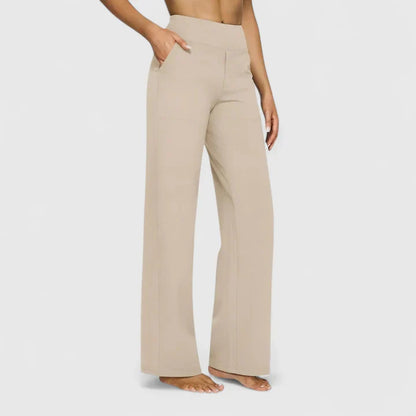 Elegant Wide-Leg Pants for Women High-Waist Pocketed Flare