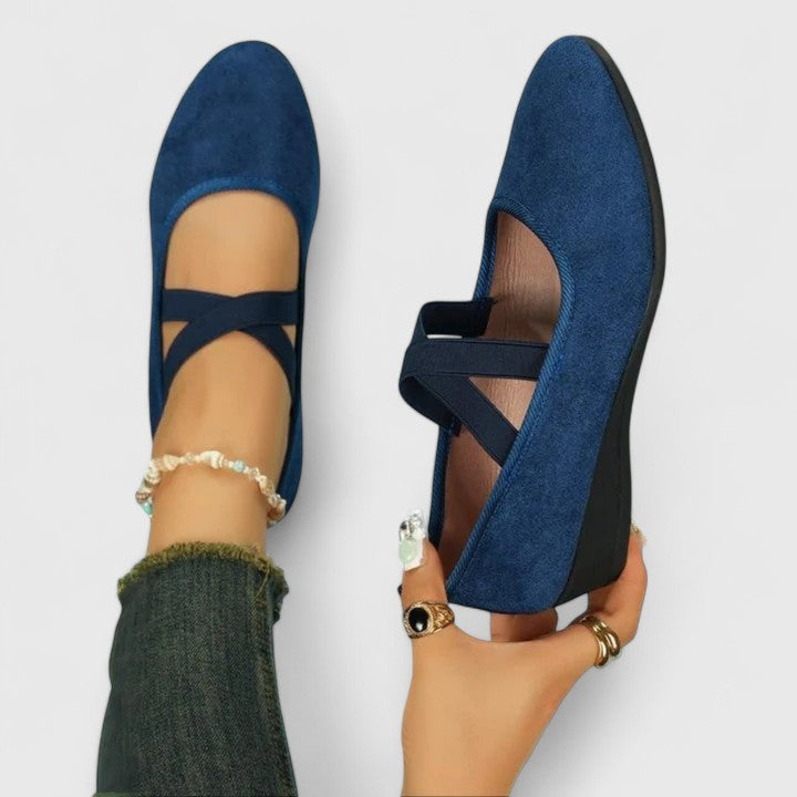 Stylish Ballet Flats for Women Crisscross Ankle-Strap Round-Toe