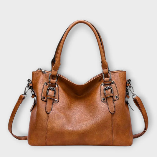 Elegant Shoulder Bag for Women Buckle-Strap Structured
