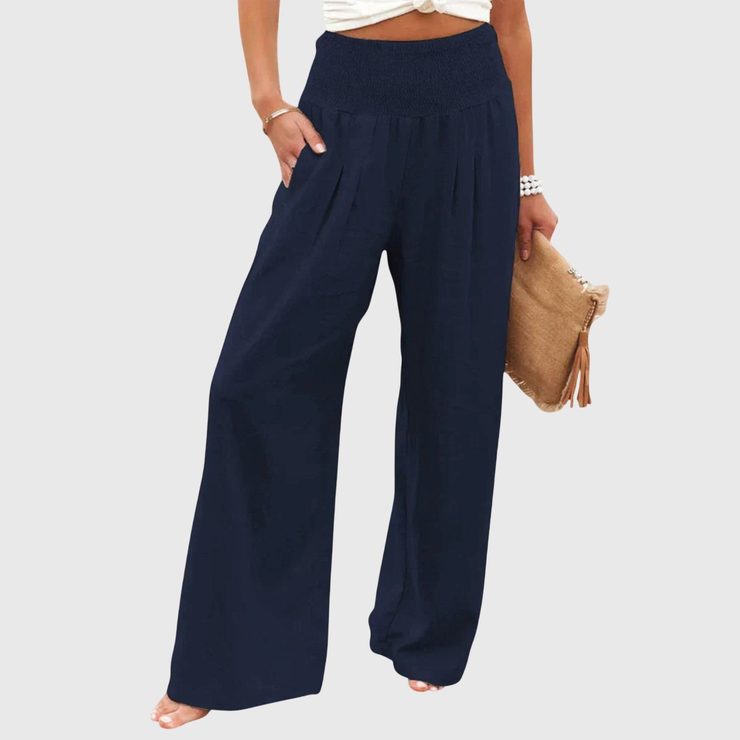 Elegant Wide-Leg Pants for Women High-Waist Flowy Relaxed