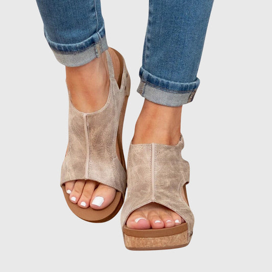 Comfortable Wedge Sandals for Women Cutout Slingback