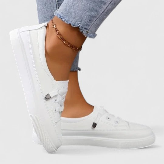 Comfortable Sneakers for Women Canvas Lace-Up Low-Top