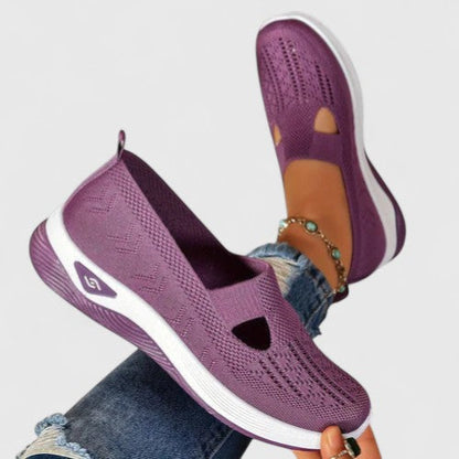 Comfortable Slip-On Sneakers for Women Knit Cutout Platform