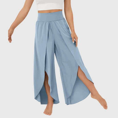 Effortless Wide-Leg Pants for Women High-Waist Side-Slit