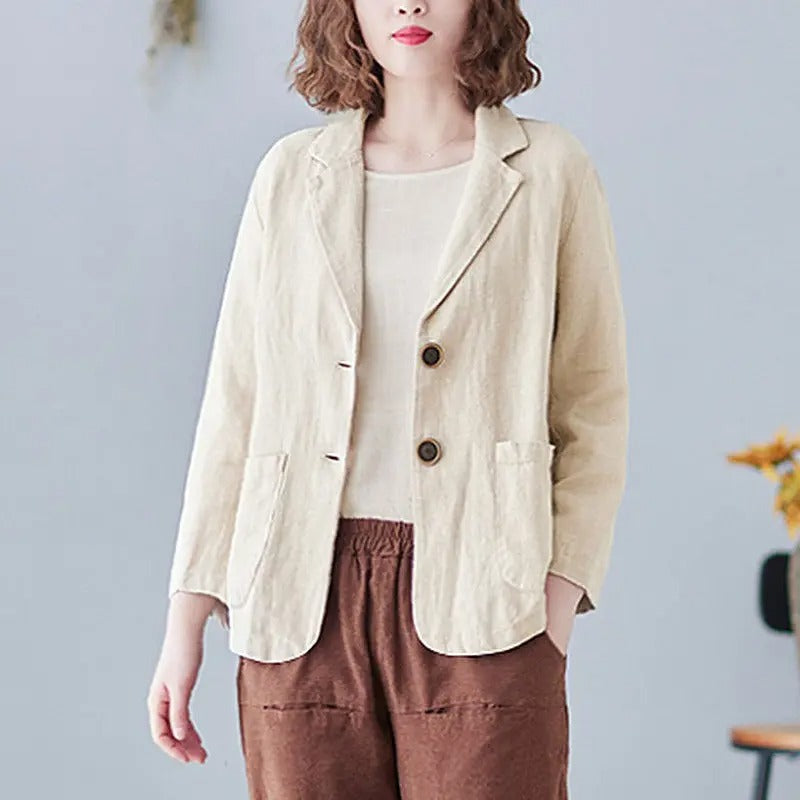 Elegant Linen Blazer for Women Lightweight Tailored