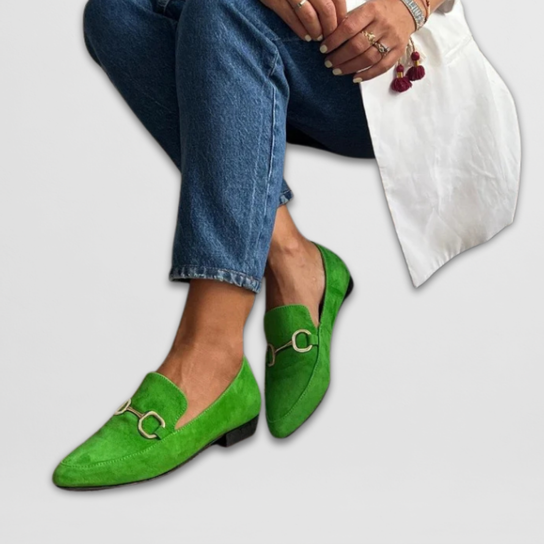 Elegant Loafers for Women Suede Horsebit Pointed-Toe