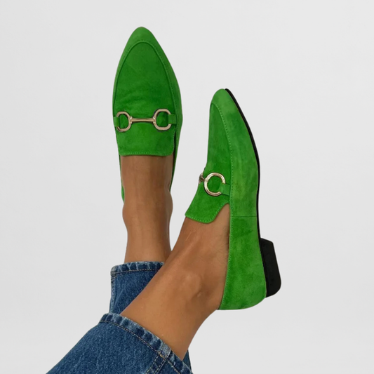Elegant Loafers for Women Suede Horsebit Pointed-Toe