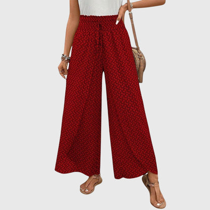 Stylish Palazzo Pants for Women Wide-Leg Printed Smocked-Waist