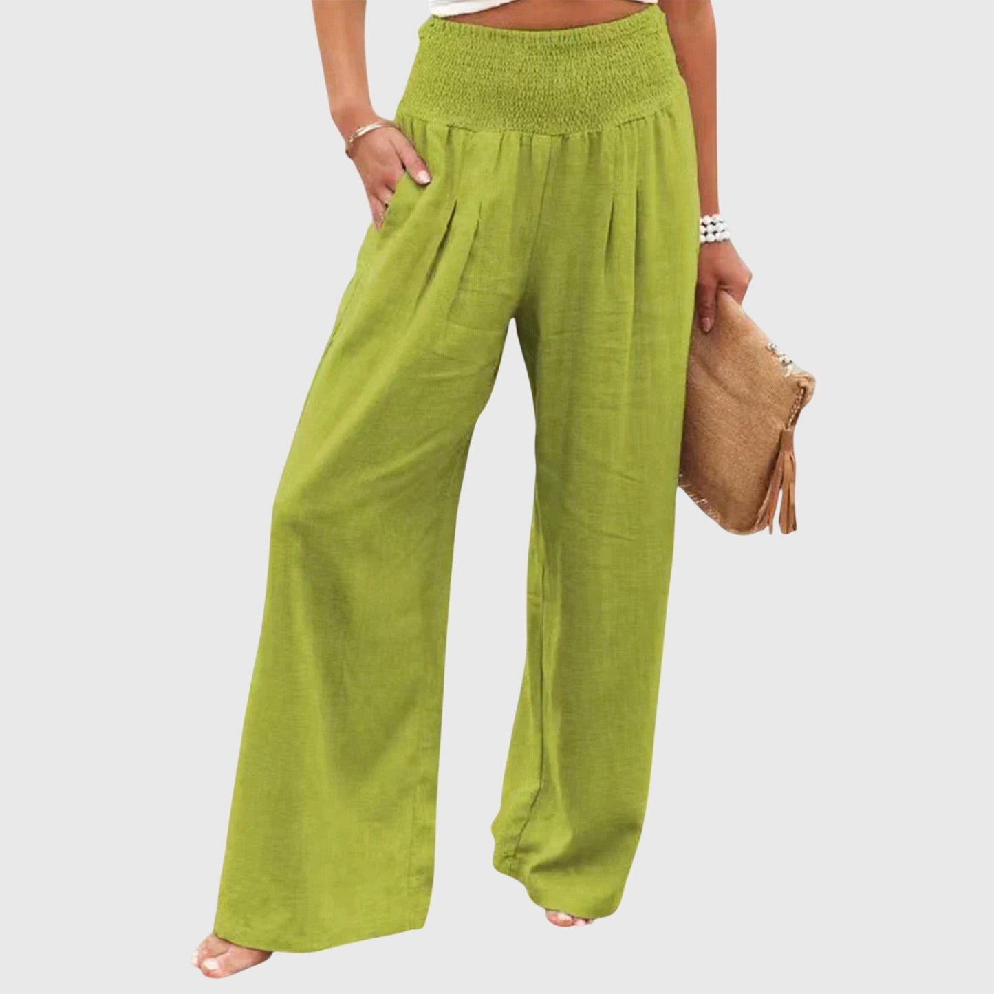 Elegant Wide-Leg Pants for Women High-Waist Flowy Relaxed