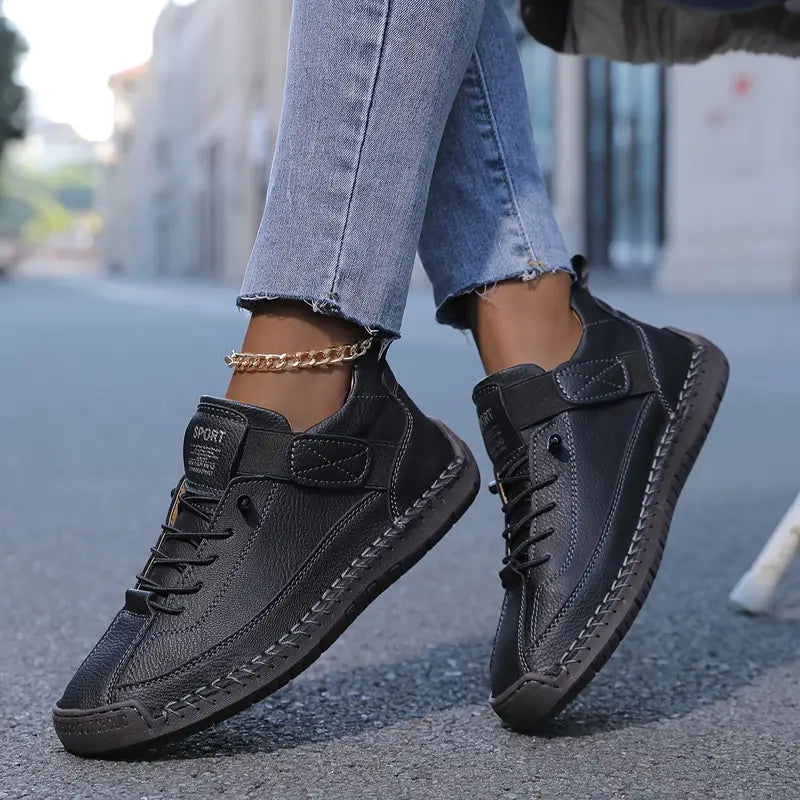 Comfortable Sneakers for Women Lace-Up Velcro-Strap
