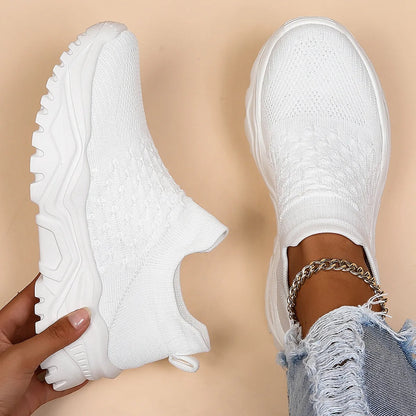 Comfortable Knit Sneakers for Women Slip-On