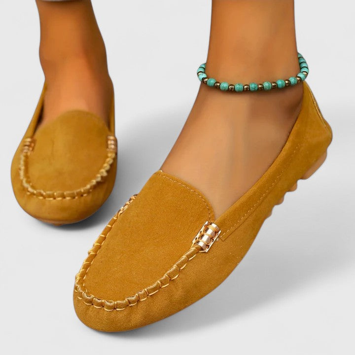Stylish Loafers for Women Suede Moc-Toe Slip-On