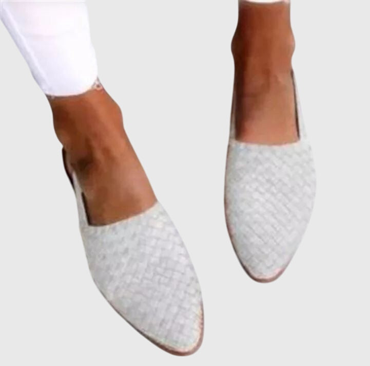 Effortless Woven Mules for Women Backless Pointed-Toe Slip-On