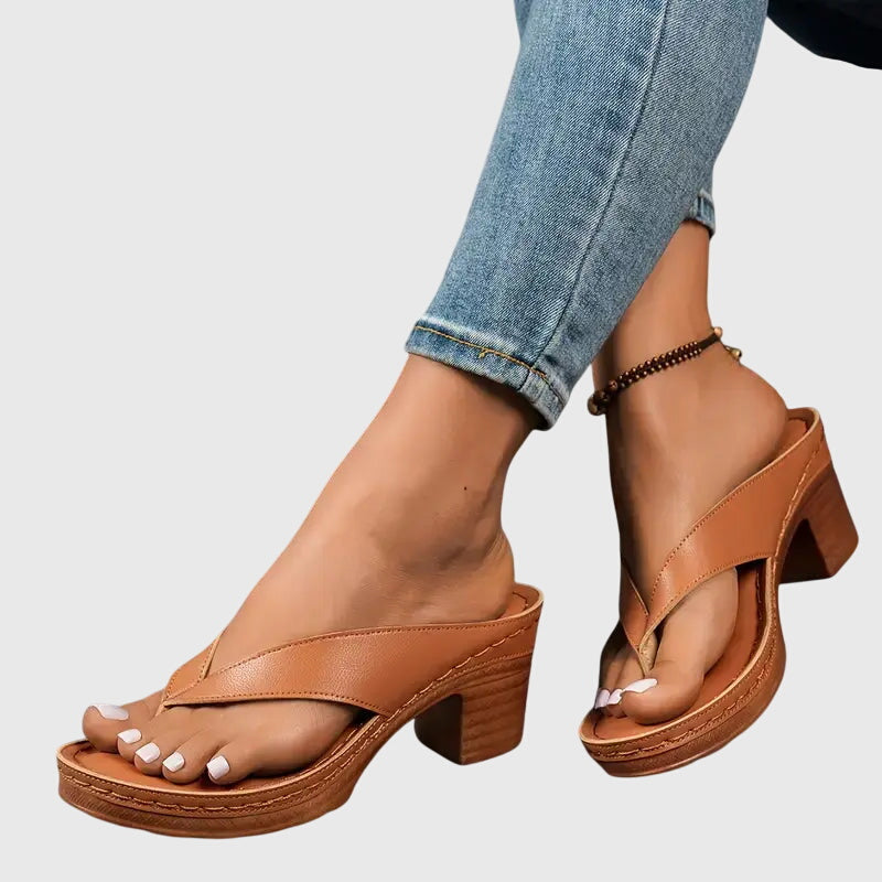 Elegant Thong Sandals for Women Platform Wedge Slip-On