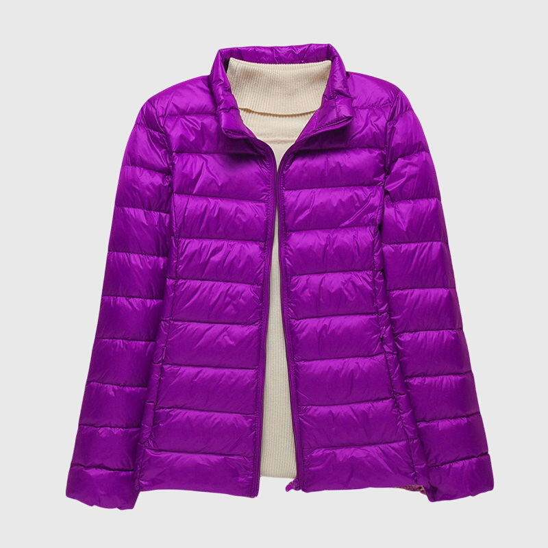Comfortable Puffer Jacket for Women Hooded Quilted Long-Sleeve