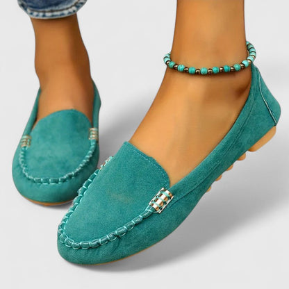 Stylish Loafers for Women Suede Moc-Toe Slip-On