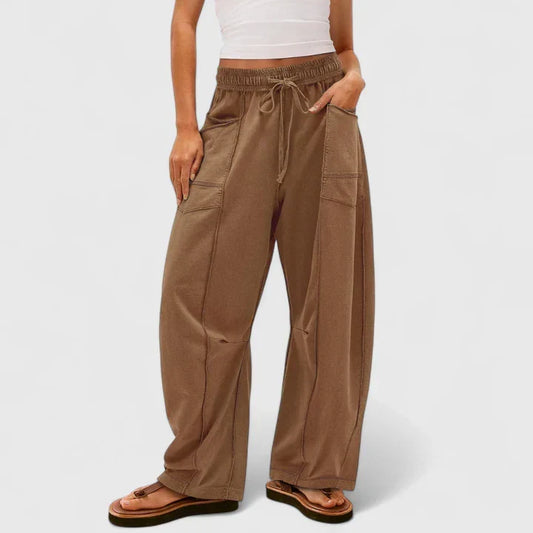 Comfortable Wide-Leg Pants for Women Drawstring Cargo Pocketed