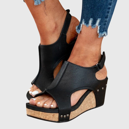 Comfortable Wedge Sandals for Women Cutout Slingback