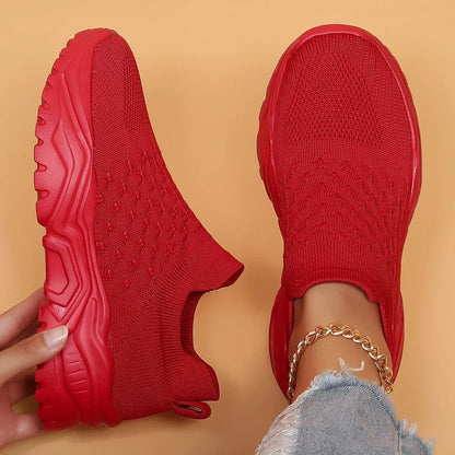 Comfortable Knit Sneakers for Women Slip-On
