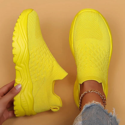 Comfortable Knit Sneakers for Women Slip-On