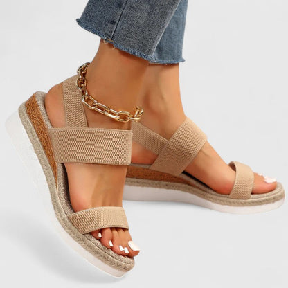 Comfortable Wedge Sandals for Women Espadrille Ankle-Strap Platform