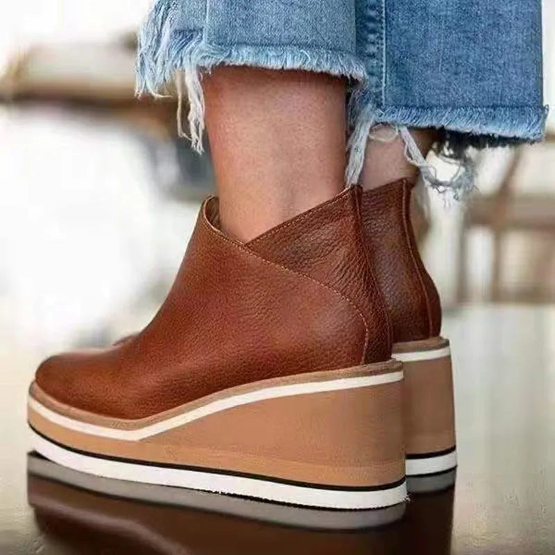 Comfortable Platform Ankle Boots for Women Suede