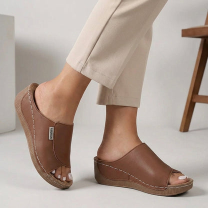 Comfortable Wedge Slip-On Mules for Women Open-Toe