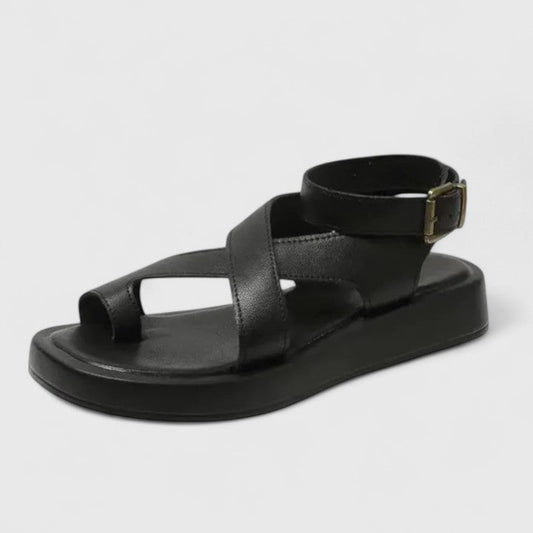 Comfortable Flat Sandals for Women Crisscross Ankle-Strap Toe-Loop