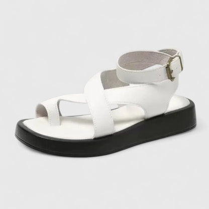 Comfortable Flat Sandals for Women Crisscross Ankle-Strap Toe-Loop